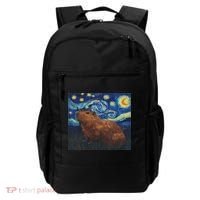 Capybara Van Gogh Style Starry Night Backpack thumb 0