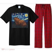 Capybara Van Gogh Style Starry Night Pajama Set thumb 0