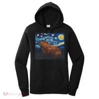 Capybara Van Gogh Style Starry Night Women's Hoodie thumb 0