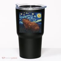 Capybara Van Gogh Style Starry Night Tumbler thumb 0