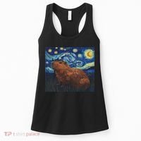 Capybara Van Gogh Style Starry Night Women's Tank Top thumb 0
