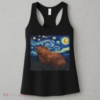 Capybara Van Gogh Style Starry Night Women's Tank Top thumb 3