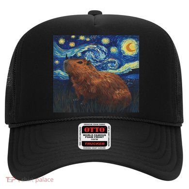 Capybara Van Gogh Style Starry Night Hat