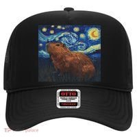 Capybara Van Gogh Style Starry Night Hat thumb 0