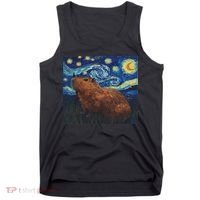 Capybara Van Gogh Style Starry Night Tank Top thumb 0