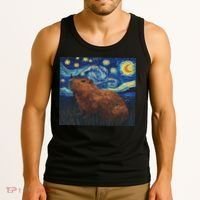 Capybara Van Gogh Style Starry Night Tank Top thumb 3