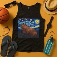 Capybara Van Gogh Style Starry Night Tank Top thumb 4