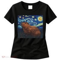 Capybara Van Gogh Style Starry Night Women's T-Shirt thumb 0