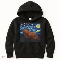 Capybara Van Gogh Style Starry Night Kids Hoodie thumb 0