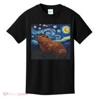 Capybara Van Gogh Style Starry Night Kids T-Shirt thumb 0