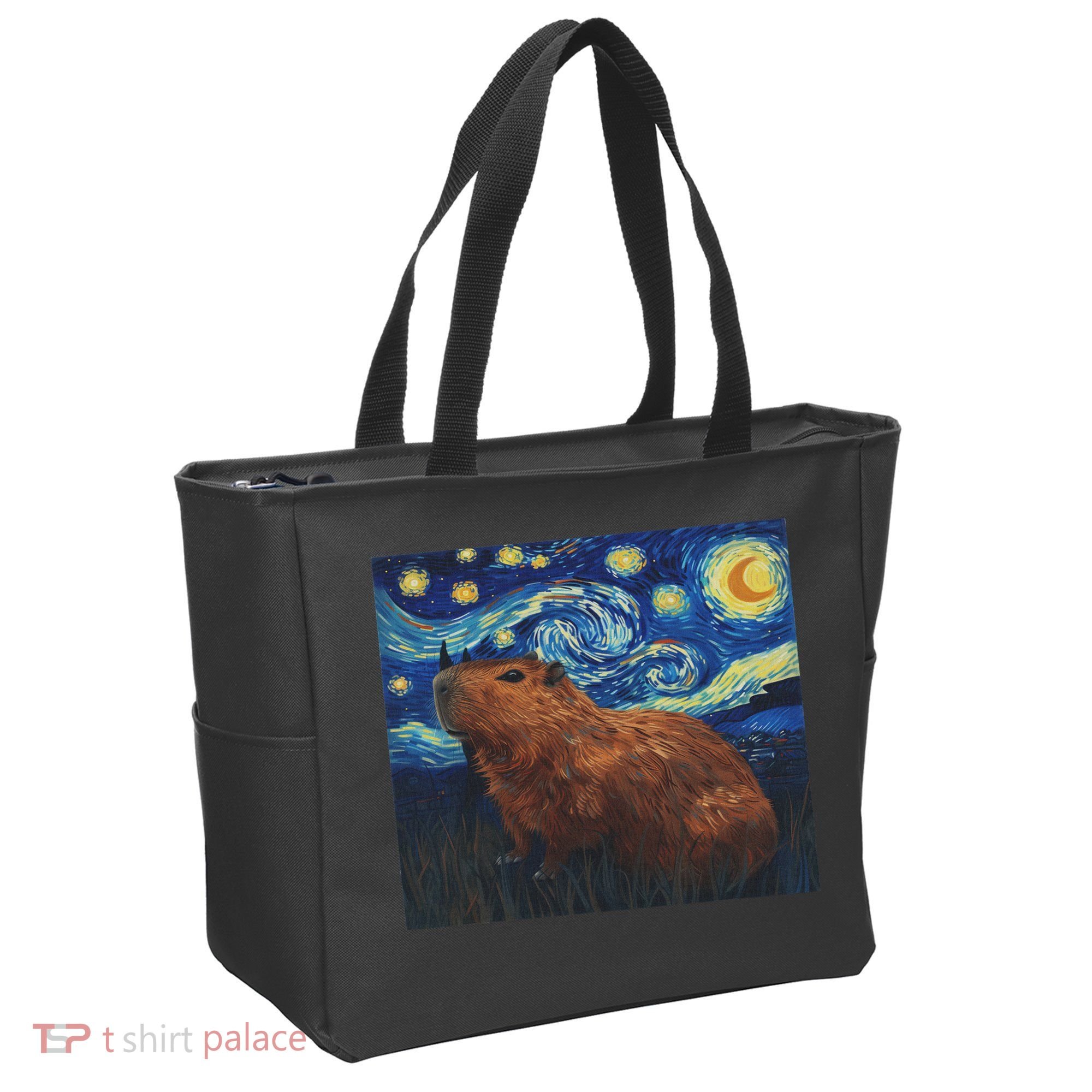 Capybara Van Gogh Style Starry Night Tote Bag