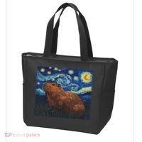 Capybara Van Gogh Style Starry Night Tote Bag thumb 3