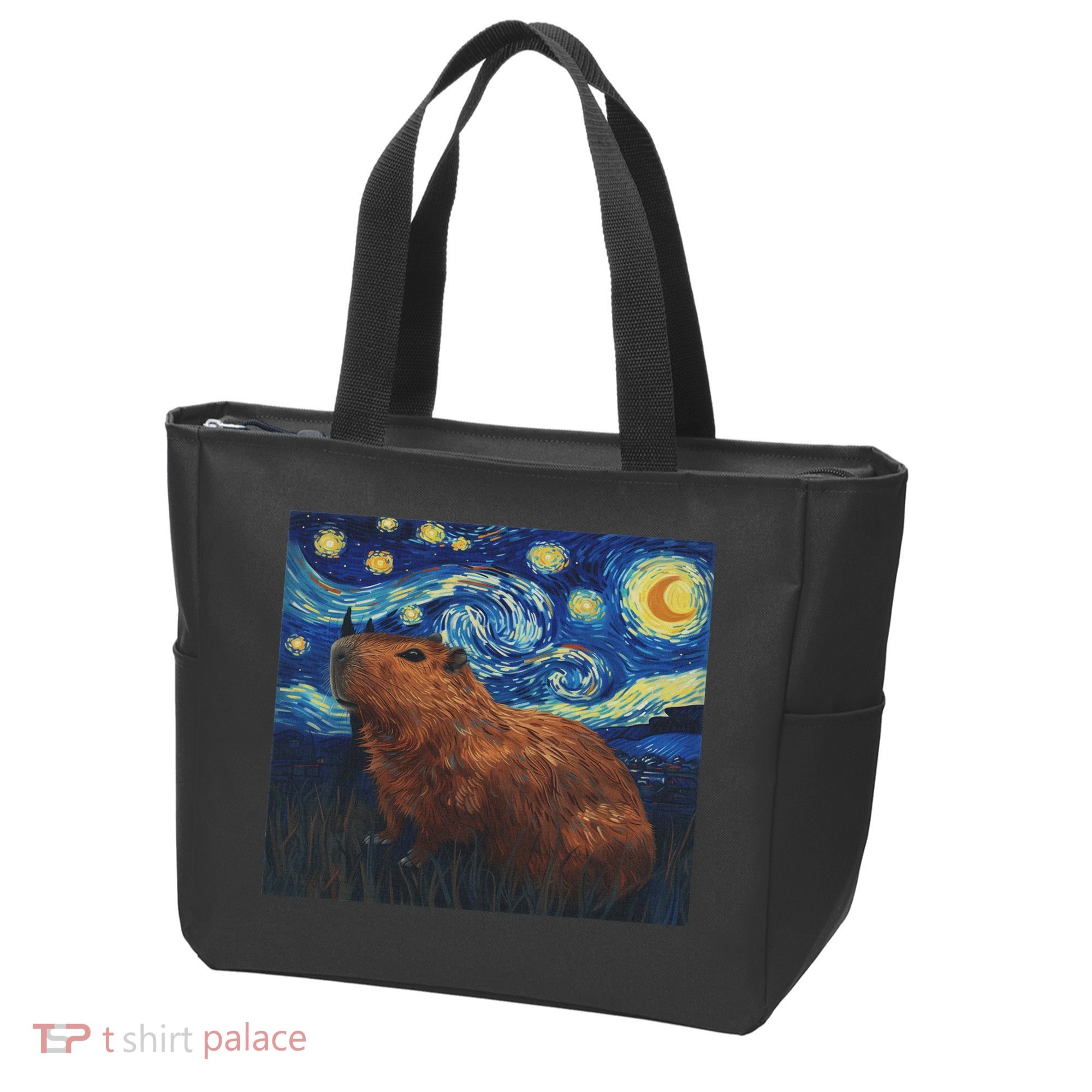 Capybara Van Gogh Style Starry Night Tote Bag