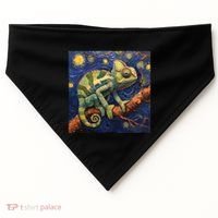Chameleon Van Gogh Style Starry Night USA-Made Doggie Bandana thumb 0
