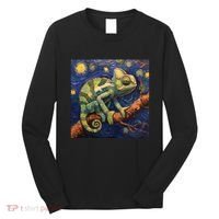 Chameleon Van Gogh Style Starry Night Long Sleeve Shirt thumb 0