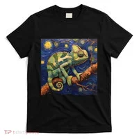 Chameleon Van Gogh Style Starry Night T-Shirt thumb 0