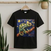 Chameleon Van Gogh Style Starry Night T-Shirt thumb 2