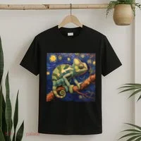 Chameleon Van Gogh Style Starry Night T-Shirt thumb 2