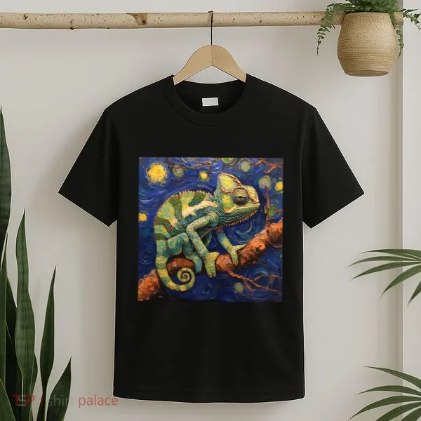 Chameleon Van Gogh Style Starry Night T-Shirt