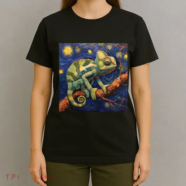 Chameleon Van Gogh Style Starry Night T-Shirt