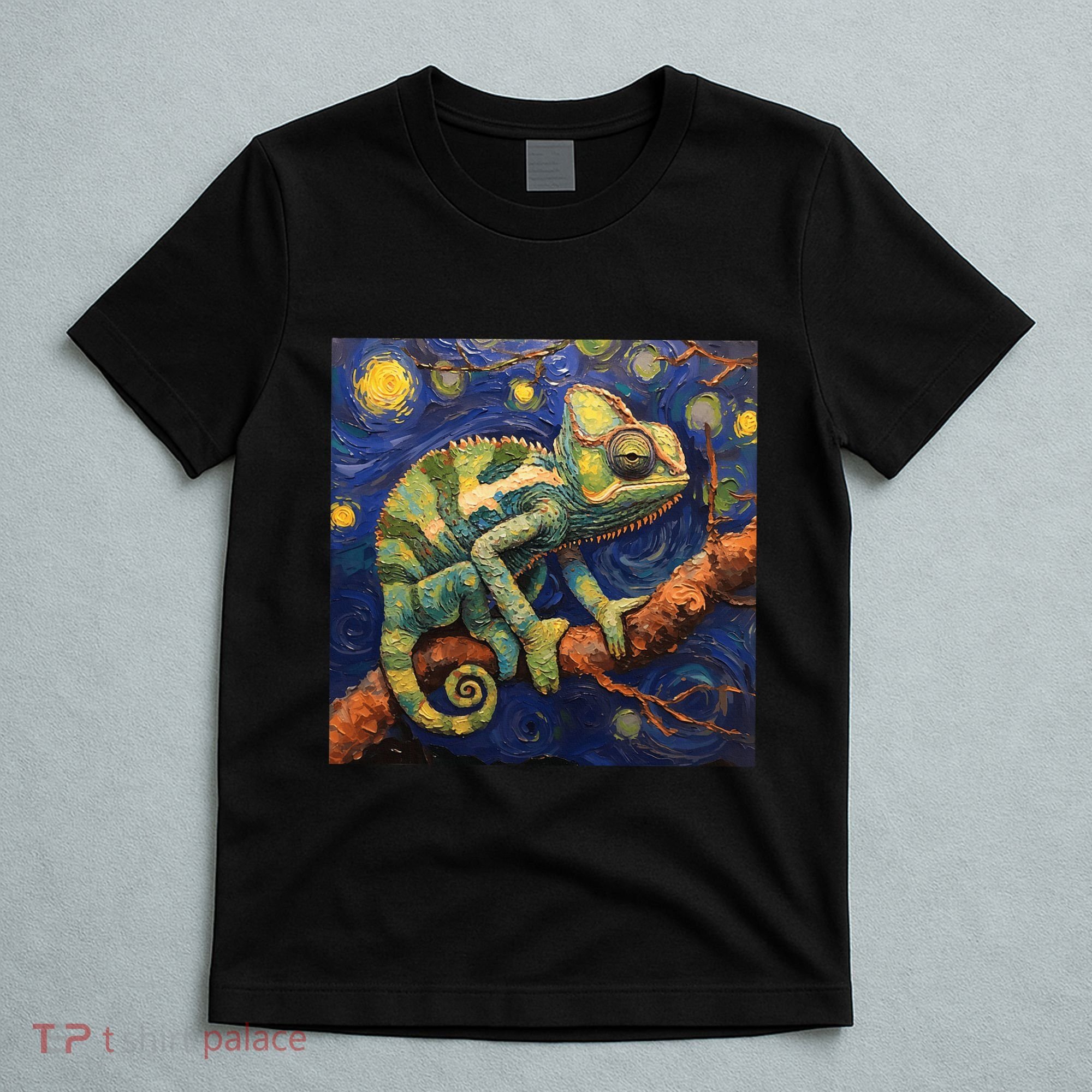 Chameleon Van Gogh Style Starry Night T-Shirt