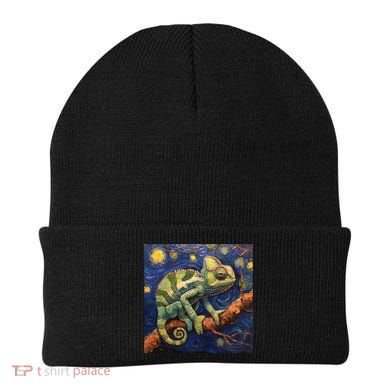 Chameleon Van Gogh Style Starry Night Beanie