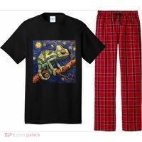 Chameleon Van Gogh Style Starry Night Pajama Set thumb 0