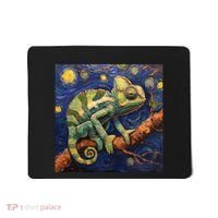 Chameleon Van Gogh Style Starry Night Mousepad thumb 0