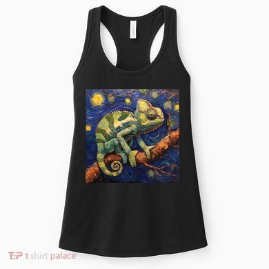 Chameleon Van Gogh Style Starry Night Women's Tank Top