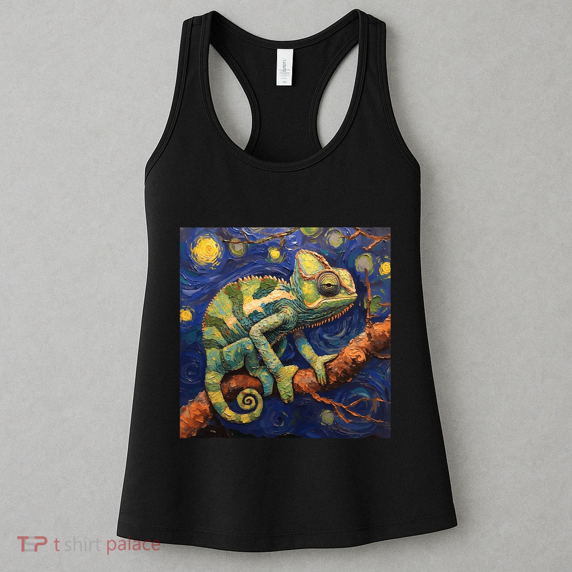 Chameleon Van Gogh Style Starry Night Women's Tank Top