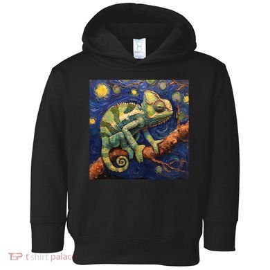 Chameleon Van Gogh Style Starry Night Toddler Hoodie