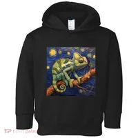 Chameleon Van Gogh Style Starry Night Toddler Hoodie thumb 0