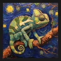 Chameleon Van Gogh Style Starry Night Toddler Hoodie thumb 2