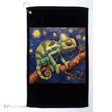 Chameleon Van Gogh Style Starry Night Golf Towel