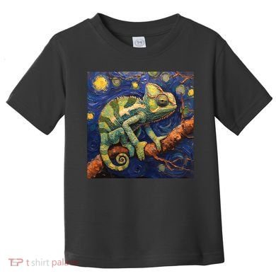 Chameleon Van Gogh Style Starry Night Toddler T-Shirt