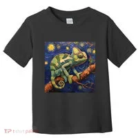 Chameleon Van Gogh Style Starry Night Toddler T-Shirt thumb 0