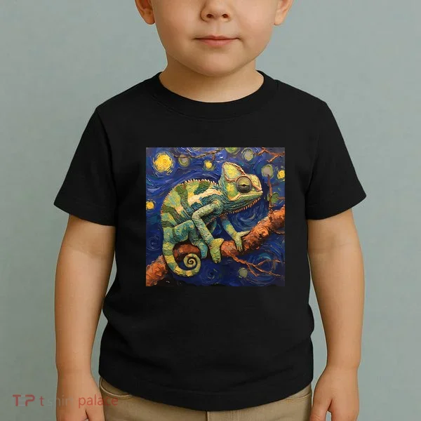 Chameleon Van Gogh Style Starry Night Toddler T-Shirt