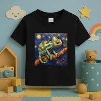 Chameleon Van Gogh Style Starry Night Toddler T-Shirt thumb 3