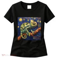Chameleon Van Gogh Style Starry Night Women's T-Shirt thumb 0