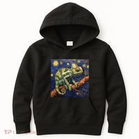 Chameleon Van Gogh Style Starry Night Kids Hoodie thumb 0