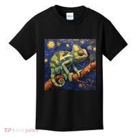 Chameleon Van Gogh Style Starry Night Kids T-Shirt thumb 0