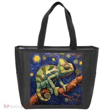 Chameleon Van Gogh Style Starry Night Tote Bag