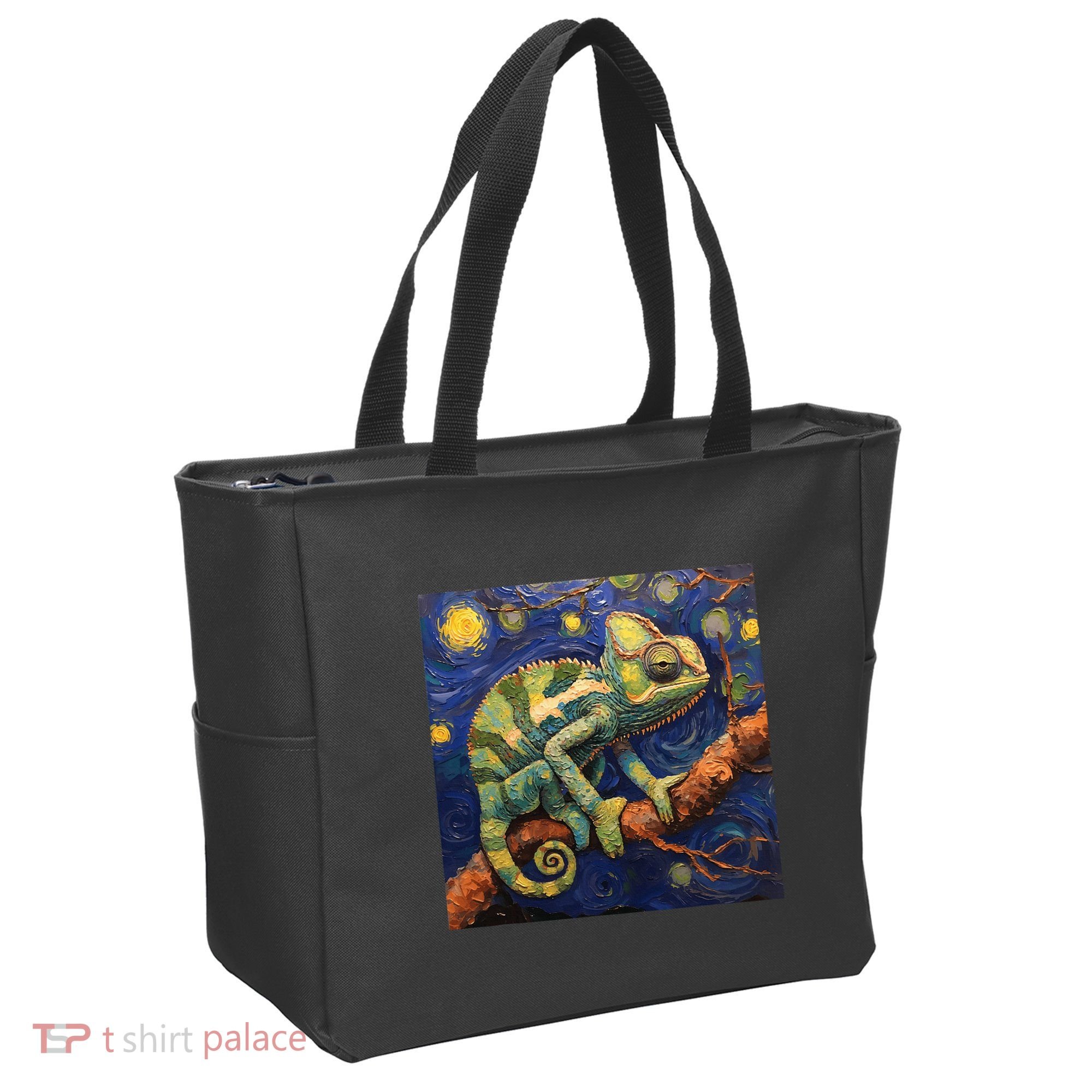Chameleon Van Gogh Style Starry Night Tote Bag