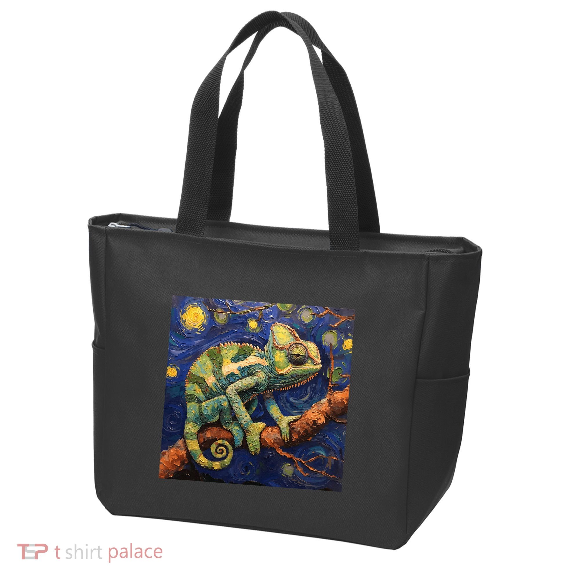 Chameleon Van Gogh Style Starry Night Tote Bag