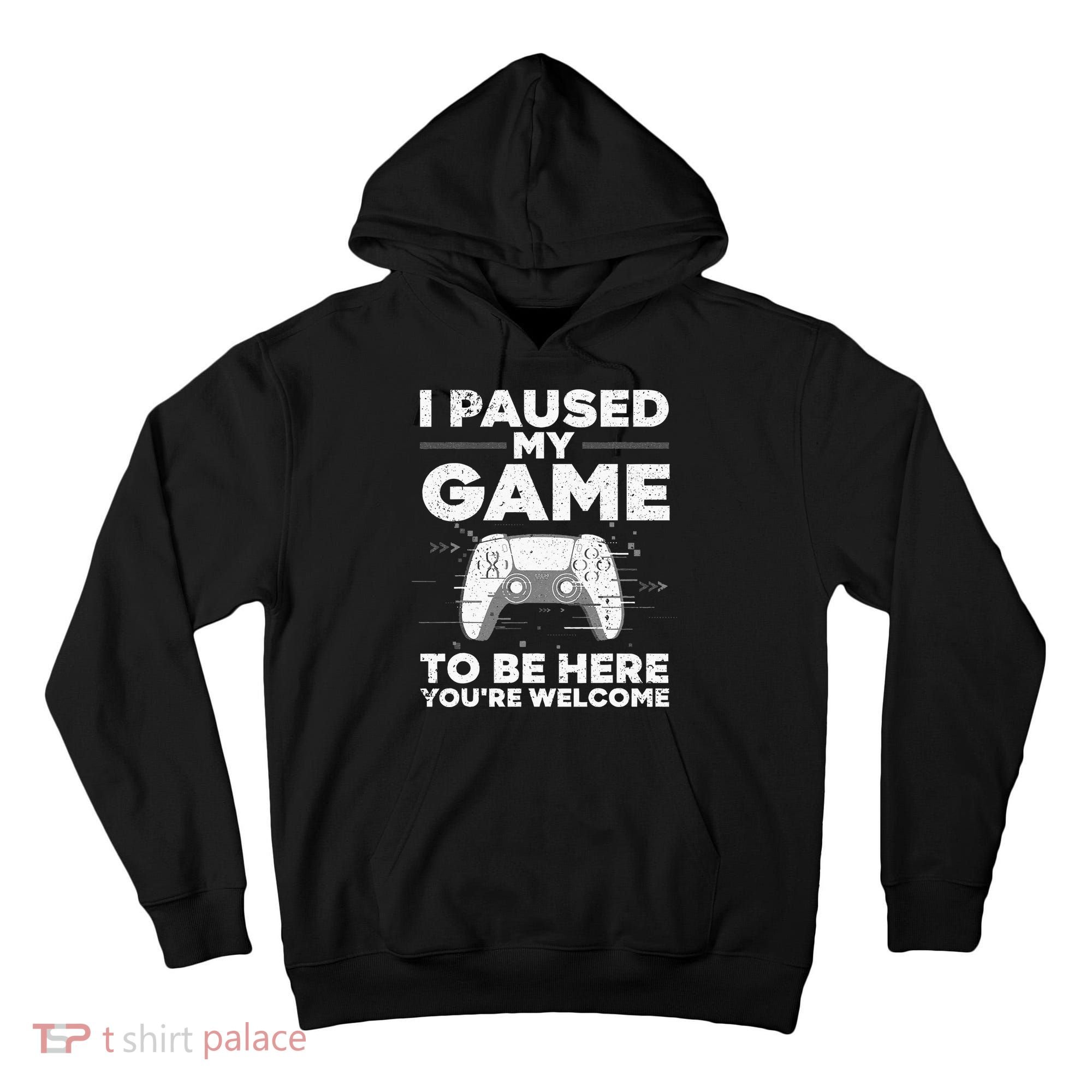 Cool Video Gamer For Men Kids Game Paused Gaming Gamers Tall Hoodie