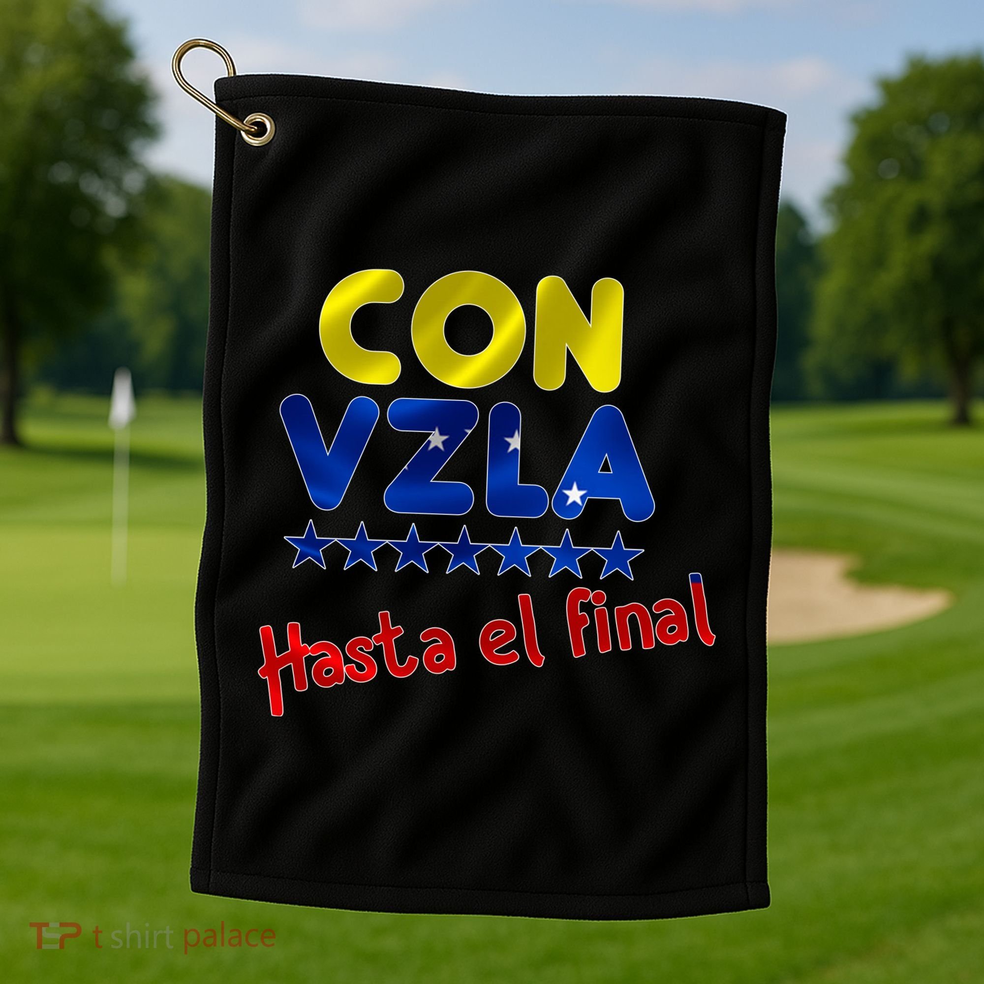 Con Venezuela Hasta El Final Golf Towel