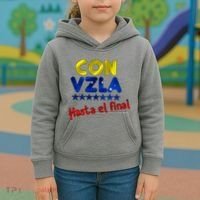 Con Venezuela Hasta El Final Kids Hoodie thumb 3