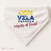 Con Venezuela Hasta El Final Maria Corina Machado Edmundo USA-Made Doggie Bandana thumb 0