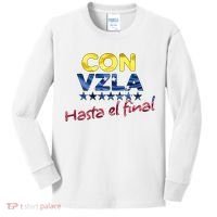 Con Venezuela Hasta El Final Maria Corina Machado Edmundo Kids Long Sleeve Shirt thumb 0