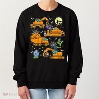 Construction Vehicle Halloween Crane Truck Pumpkin Boys Women's Sweatshirt thumb 0